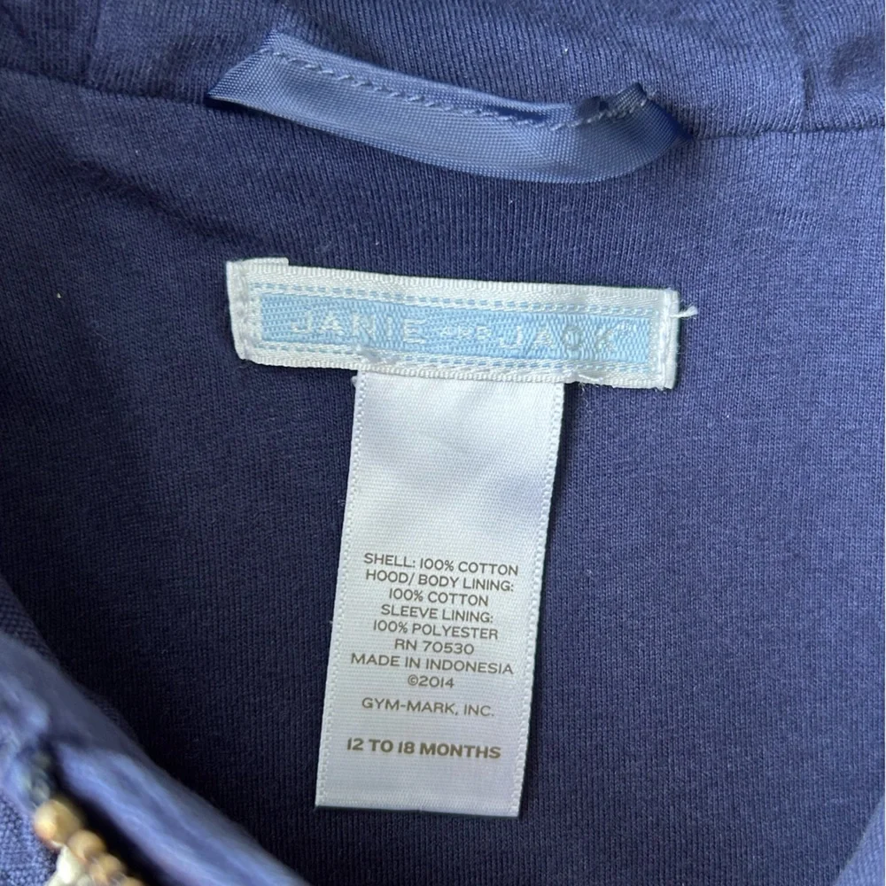 Janie and Jack Baby Boy High Seas Toggle Button Hood Classic Coat Size 12-18 Mo.